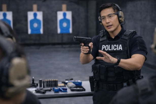 Ernesto Kenji Igarashi destaca a formação de instrutores na segurança pública.